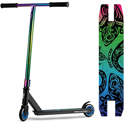 Soke Evo Street Trottinette Freestyle ABEC-9 Carbon - Trottinette Freestyle Adulte pour Skatepark - Trottinette Freestyle Garçons...