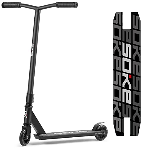 SOKE GO! Trottinette Freestyle ABEC-9 Carbon - Trottinette Freestyle Adulte pour Skatepark - Trottinette Freestyle Garçons &...